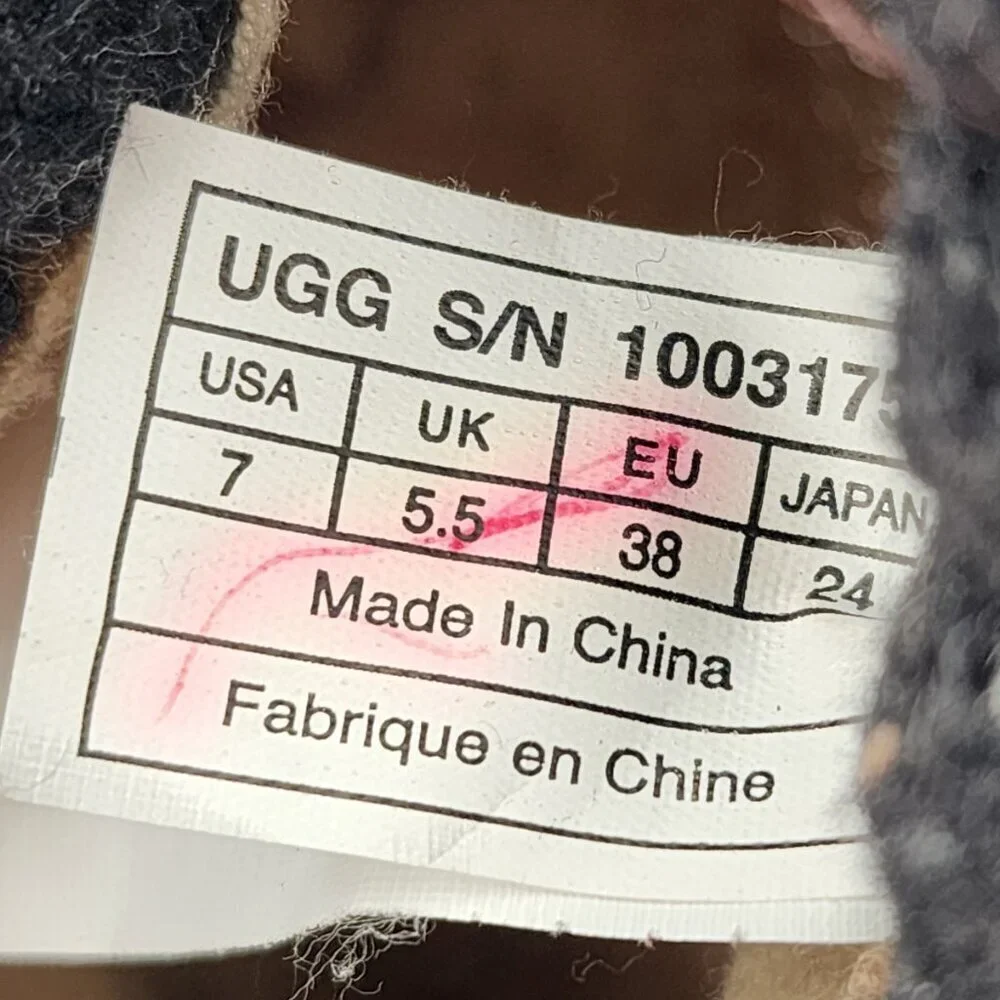 UGG Knit Cuff Suede Pull On Boot Black‎ Ankle Tall Knee-High